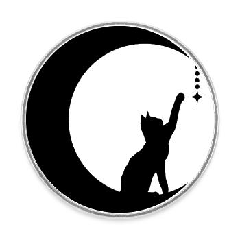 Ch-lair de lune "Mystère et Évasion" - Magnet rond - blanc - Devant