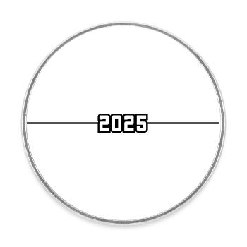 2025 Jahr - Runder Kühlschrankmagnet - Weiß - Vorne