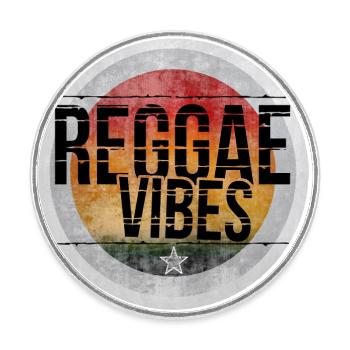 Reggae Vibes - Round  fridge magnet - white - Front
