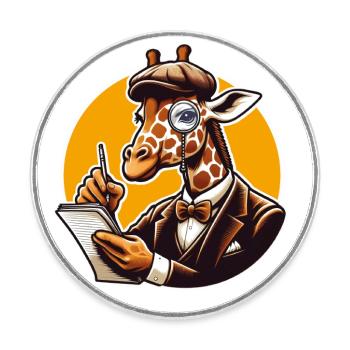 PAPI GIRAFFE - Runder Kühlschrankmagnet - Weiß - Vorne