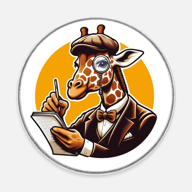 PAPI GIRAFFE - Round  fridge magnet - white