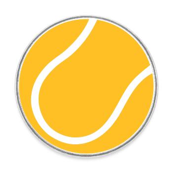 Tennisball 02 - Runder Kühlschrankmagnet - Weiß - Vorne