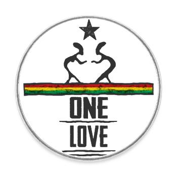 one love reggae - Magnet rond - blanc - Devant