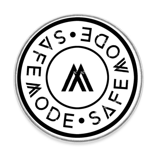 Safemode 2020 - Logo-circle double black - Rund kylskåpsmagnet