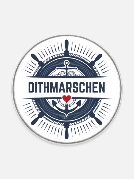 Dithmarschen - Runder Kühlschrankmagnet - Weiß