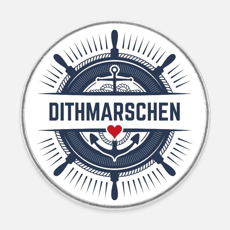 Dithmarschen - Runder Kühlschrankmagnet - Weiß
