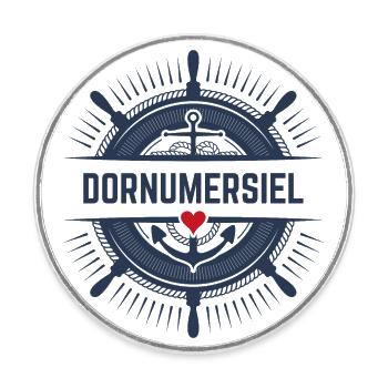 Dornumersiel - Runder Kühlschrankmagnet - Weiß - Vorne