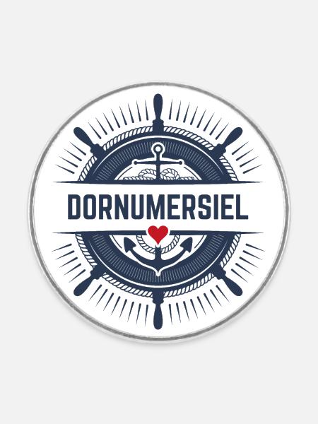 Dornumersiel - Runder Kühlschrankmagnet - Weiß