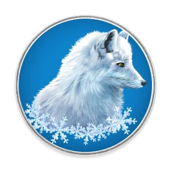 Poster Polarfuchs - Runder Kühlschrankmagnet - Weiß - Vorne