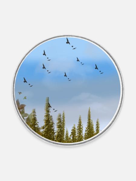 Blauer Himmel - Runder Kühlschrankmagnet - Weiß