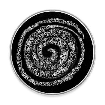 Collection Line Art - Runder Kühlschrankmagnet - Weiß - Vorne