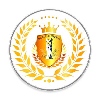 PLAISIR INFINI Les Mains Astrale Royal - Magnet rond - blanc - Devant