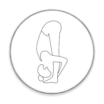 Yoga Woman - Runder Kühlschrankmagnet - Weiß - Vorne