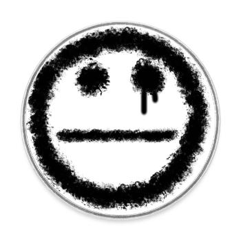 smilie mep - Round  fridge magnet - white - Front