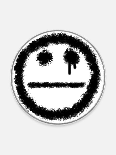 smilie mep - Round fridge magnet - white