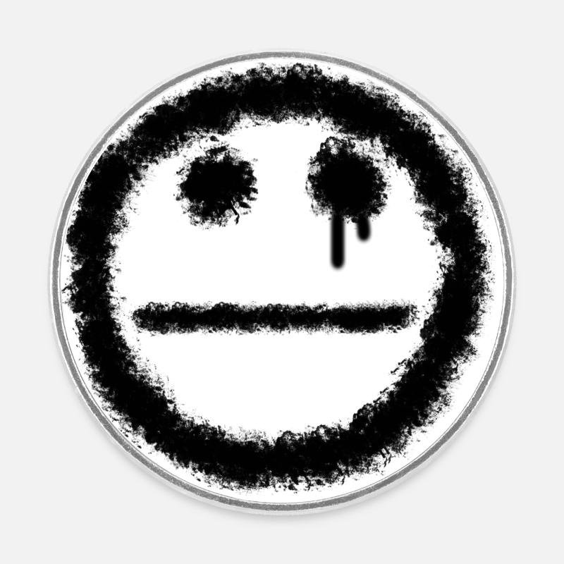 mème smilie - Magnet rond - blanc