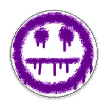 smilie mep zeraufen lila - Round  fridge magnet - white - Front