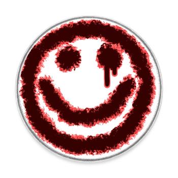 smilie blut grinsen - Runder Kühlschrankmagnet - Weiß - Vorne