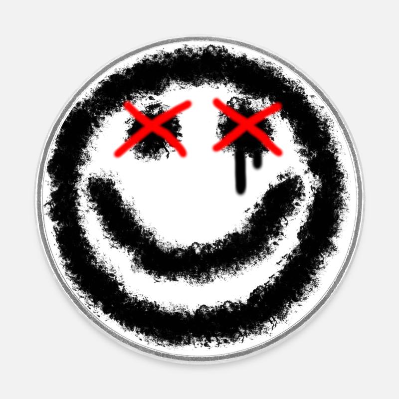 Smilie with XX - Round  fridge magnet - white
