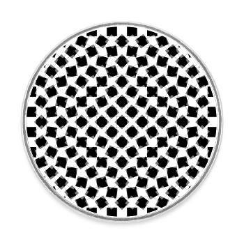 Optical Art - Psycho Chess - Round  fridge magnet - white - Front