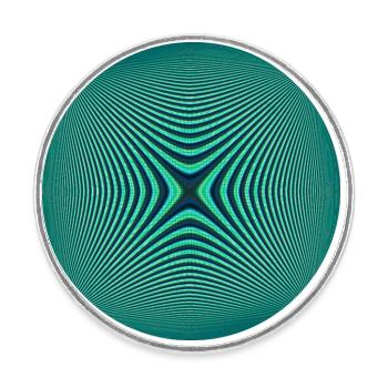 Cercle avec illusion d’optique - Magnet rond - blanc - Devant