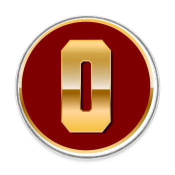 Letter O - Round  fridge magnet - white - Front