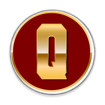 Lettre Q - Magnet rond - blanc - Devant