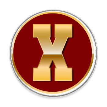 Letter X - Round  fridge magnet - white - Front
