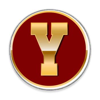 Letter Y - Round  fridge magnet - white - Front