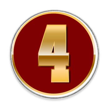 Numéro d’or 4 - Magnet rond - blanc - Devant
