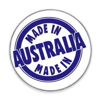 MADE IN AUSTRALIA - Round  fridge magnet - white - Front