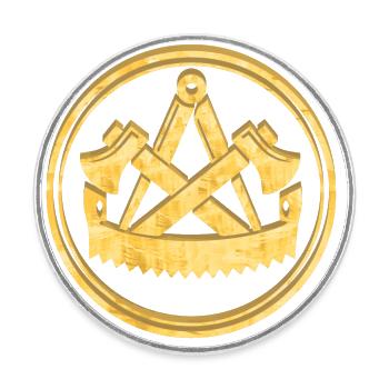 Carpenter Guild Logo Coat of Arms Gold - Round  fridge magnet - white - Front