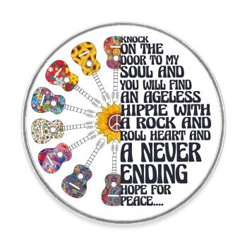 Hippie 2 - Round  fridge magnet - white - Front