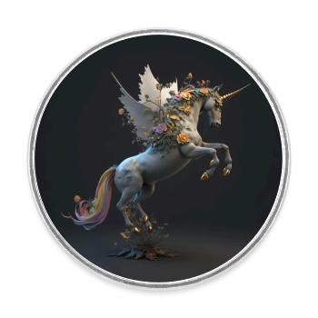 Unicorn Magic - Round  fridge magnet - white - Front