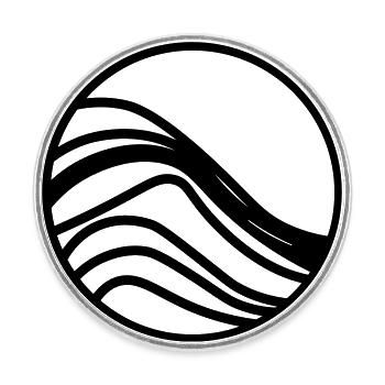 Wave Online - Round  fridge magnet - white - Front