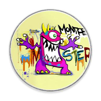 Grafitti Monster - Runder Kühlschrankmagnet - Weiß - Vorne