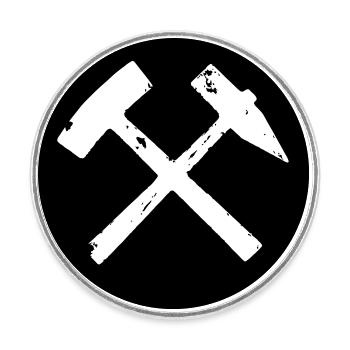 Eisen Schlägel, Ruhrpott, Ruhrgebiet - Round  fridge magnet - white - Front