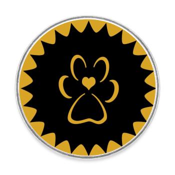 Hundepfote Hundefreunde - Runder Kühlschrankmagnet - Weiß - Vorne