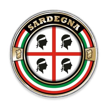 Emblem Sardiniens - Runder Kühlschrankmagnet - Weiß - Vorne