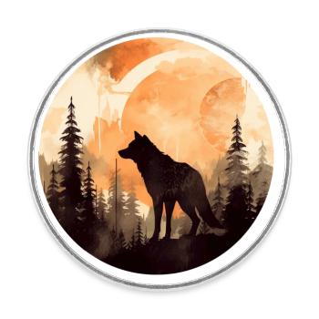 Schaden Wolf - Runder Kühlschrankmagnet - Weiß - Vorne