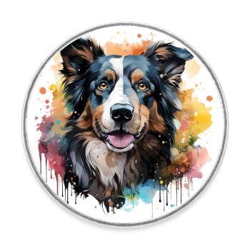 Dog - Round  fridge magnet - white - Front