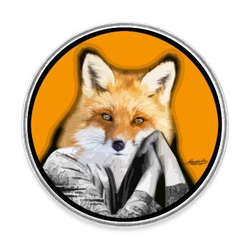 Vixen Fox Student Clever Animal Face - Round  fridge magnet - white - Front