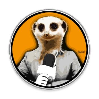 Erdmännchen Reporter*in Tier Gesicht Zuhörer Kreis - Runder Kühlschrankmagnet - Weiß - Vorne