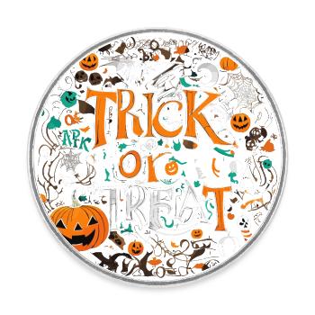 Trick or treat - Round  fridge magnet - white - Front