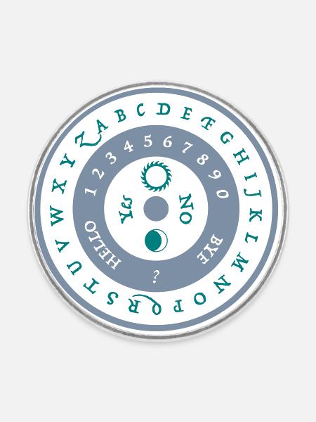 Ouija-Brett auf Englisch - Runder Kühlschrankmagnet - Weiß