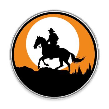 Lonesome Rider - Runder Kühlschrankmagnet - Weiß - Vorne