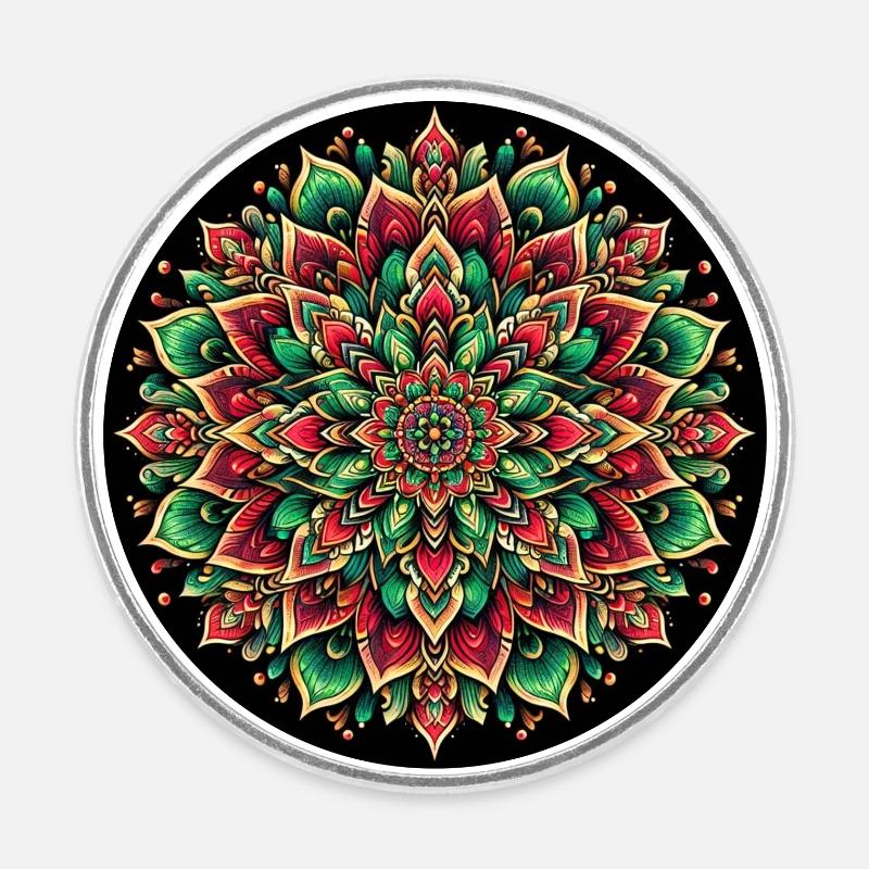 Équilibre de l’harmonie du mandala - Magnet rond - blanc