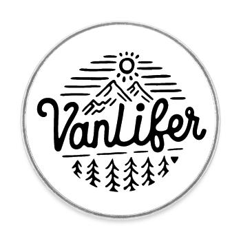 Vanlifer Vanlife - Runder Kühlschrankmagnet - Weiß - Vorne