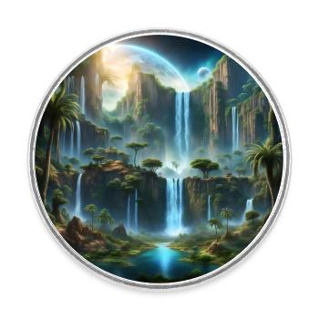 Future Paradise - Runder Kühlschrankmagnet - Weiß - Vorne