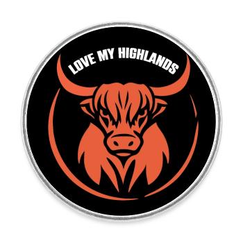 Meine Highlands Rinder ich liebe Highlands - Runder Kühlschrankmagnet - Weiß - Vorne